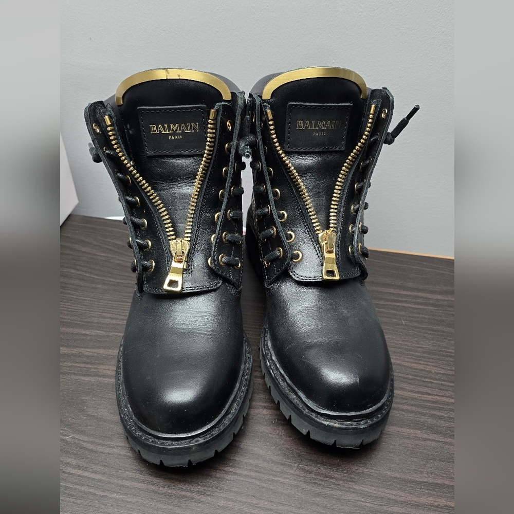 BALMAIN Black Combat Boots - Picture 5 of 6